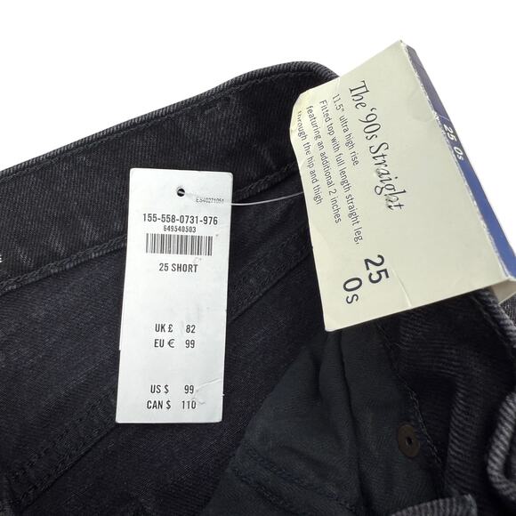 NWT ABERCROMBIE & FITCH The 90's Straight Ultra High Rise Sz 25 SHORT Rip Knee - Picture 5 of 6